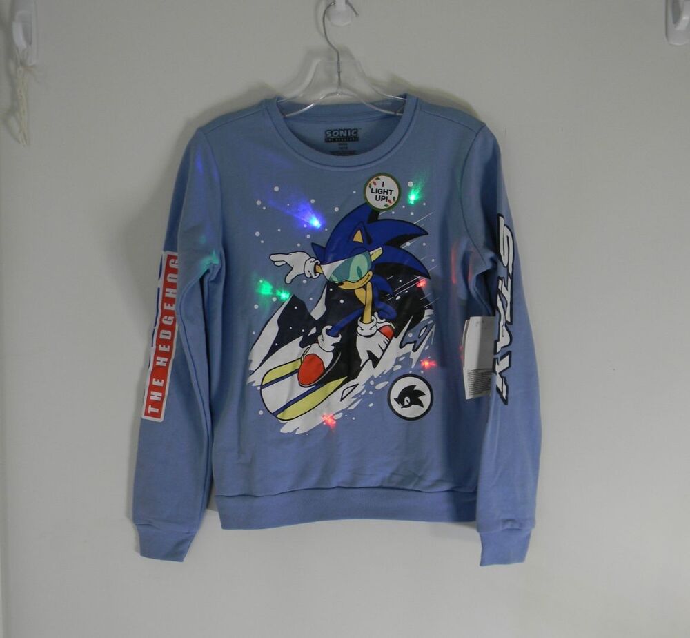 Freeze Sonic the Hedgehog Light Up Sweatshirt Ugly Christmas Sweater NWT